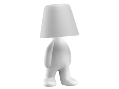 QEEBOO - SWEET BROTHERS_TOM WHITE - LED cordless rechargeable polycarbonate table lamp _ In Stock